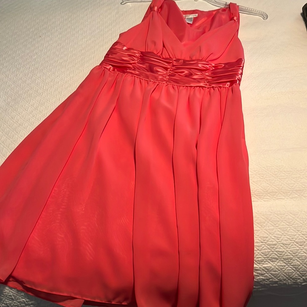 London Times Orange Chiffon Dress